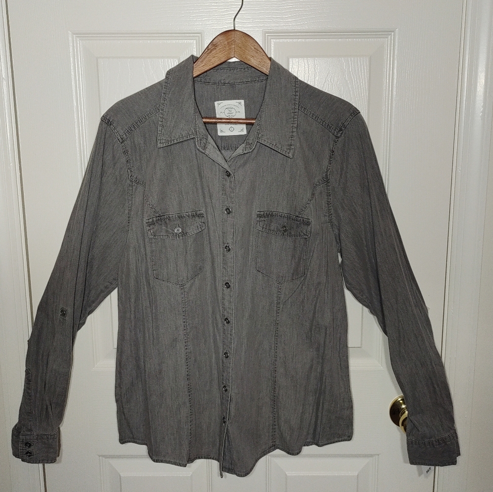 STYLE & CO. Women's Charcoal Button-Up Shirt
